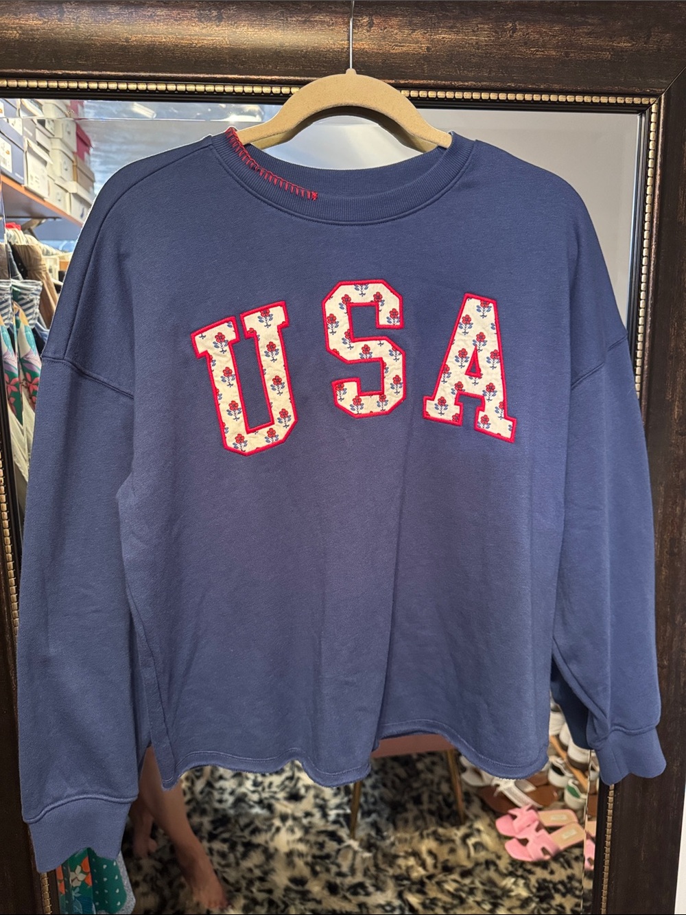 Navy USA Appliqué Sweatshirt